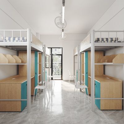 Stable and Durable ISO9001 Certified Bunk Bed with Desk for Student Dormitory Furniture