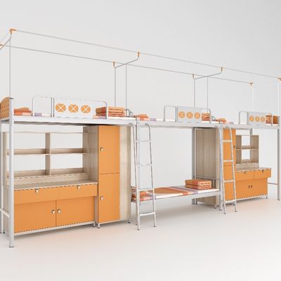 Orange series modern multi-functional student apartment furniture bed under the table