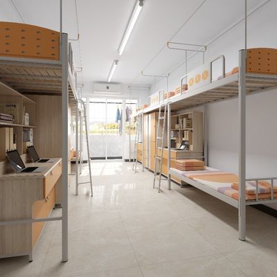 Orange series modern multi-functional student apartment furniture bed under the table