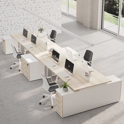kupować Stolik dla ośmiu osób z oddzielnym ekranem i szafkami z archiwami w stylu MFC Stolik boczny w drewnie Opcja obsługa dostosowania online manufacture