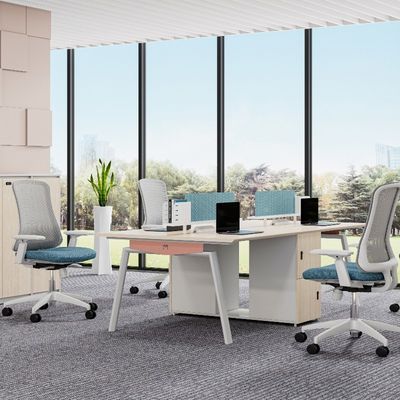 kupować Wsparcie dostosowania Dwuosobowy / Czterosobowy biurko z szafką z plikami z zamkiem Dostosowywalny rozmiar Kolor online manufacture