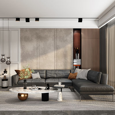 kupować Wspierać dostosowanie Nordic Minimalism Skóra Sofa Set Biuro sypialnia Tradycyjny design sekcjonalny Metalowe nogi Sofy jednosobowe/trójosobowe Hotel mieszkalny online manufacture