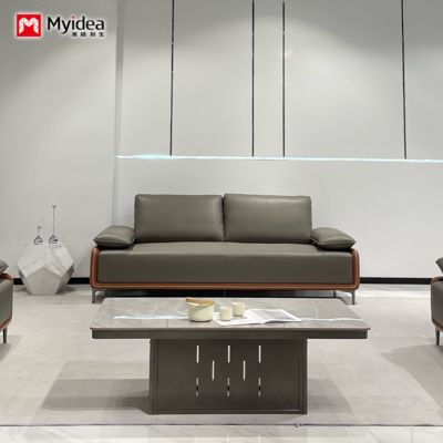 kupować Foshan Sofa biurowa, skórzana sala biznesowa, VIP recepcja, prosta i nowoczesna sofa szefowa, stolik kawowy online manufacture
