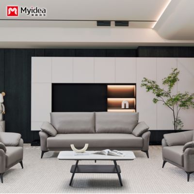kupować Sofa ze skóry, mały salon, prosty podwójny i trzyosobowy Skandynawski sklep z odzieżą Apartament, Orange Color online manufacture