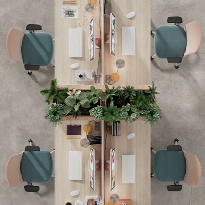 Staff Desk With Storage Cabinet Facing Two People, Foshan Popular Office Furniture, Desk Screen, Staff Workstation