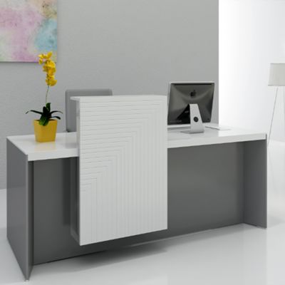 kupować Biała lakierowana błyszcząca recepcja, modny design, luksusowa recepcja, komercyjne lobby hotelowe, kasa i recepcja online manufacture
