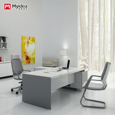 customization white baked paint big office desk，luxurious modern CEO office desk，creative and fashionable single supervisor desk