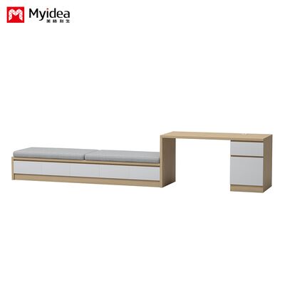 New Custom Wooden Cabinet Table with Side Drawers for Single Occupancy, Office Desk Panel with Socket Workstation