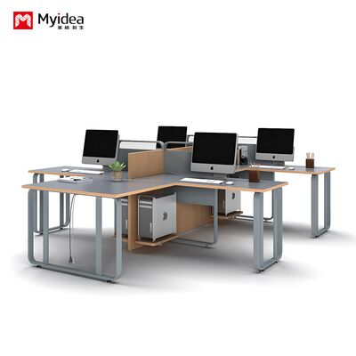 kupować Nowoczesne minimalistyczne dwuosobowe biurko kombinowane z ekranem, przegrodą na karty, wieloosobowe biurko pracownicze online manufacture