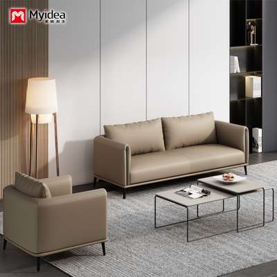 kupować Nowoczesna sofa biurowa, nowoczesna recepcja, recepcja biznesowa, negocjacje, strefa rekreacyjna, skórzana sofa, połączenie stolika kawowego online manufacture