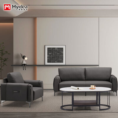 kupić Sofa do recepcji biurowej z wysokiej jakości skóry, wyściółką z pianki o wysokiej gęstości i delikatnymi przeszyciami online manufacture