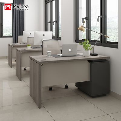 Nowoczesne minimalistyczne biurko do przechowywania, praktyczne biurko komputerowe, biurko z pojedynczym ekranem dla personelu