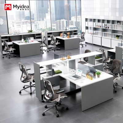 biurko do przechowywania o dużej pojemności z szafką, biurko komputerowe dla 2-4 osób, przegroda ekranowa, biurko dla personelu