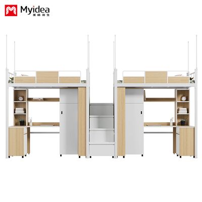 Łóżko i stół, duża przestrzeń do przechowywania, pogrubiony blat, okrągłe gwoździe, uszczelnione krawędzie do przechowywania, schody i wysokie barierki